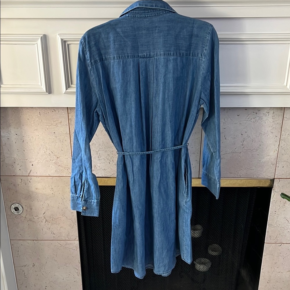 LOFT Indigo Denim Shirt Dress - Picture 4 of 4